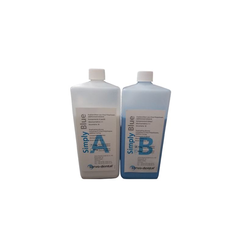 SILIKON Servo-dental 18shore - kpl niebieski + bialy