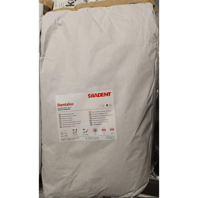 Gips dentystyczny klasa III. Dentaloc 25 kg – niebieski/żółty | precyzyjny gips modelowy