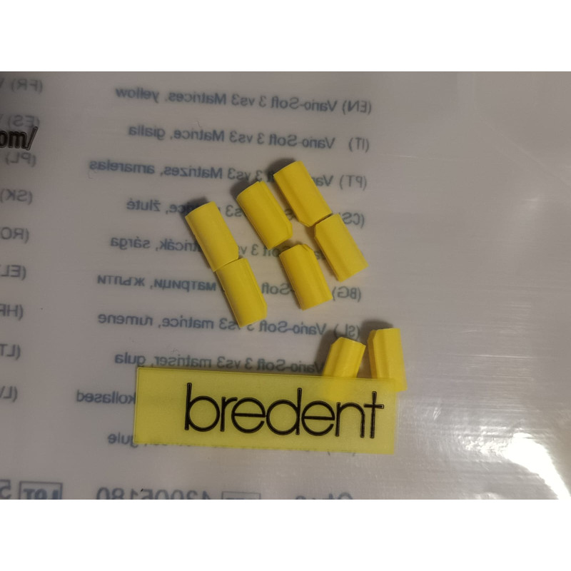 Bredent VS3 matryce / uszczelki zewnątrzkoronowe żółte 8 szt. – średnia retencja do protez